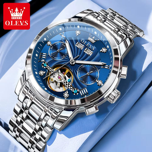 New Men'S Watches Waterproof Luminous Automatic Mechanical Watch for Man Original Luxury Skeleton Flywheel Male Watch 7088