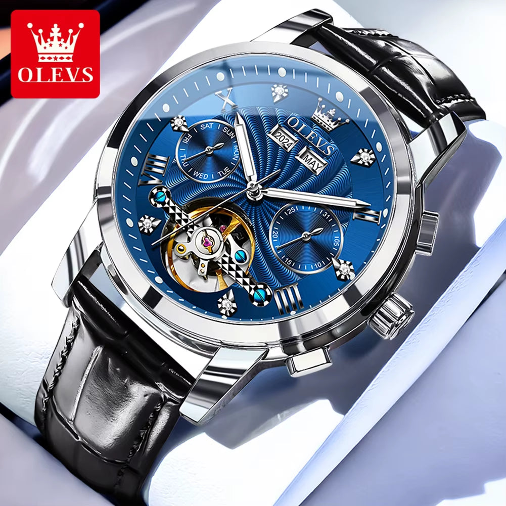 New Men'S Watches Waterproof Luminous Automatic Mechanical Watch for Man Original Luxury Skeleton Flywheel Male Watch 7088