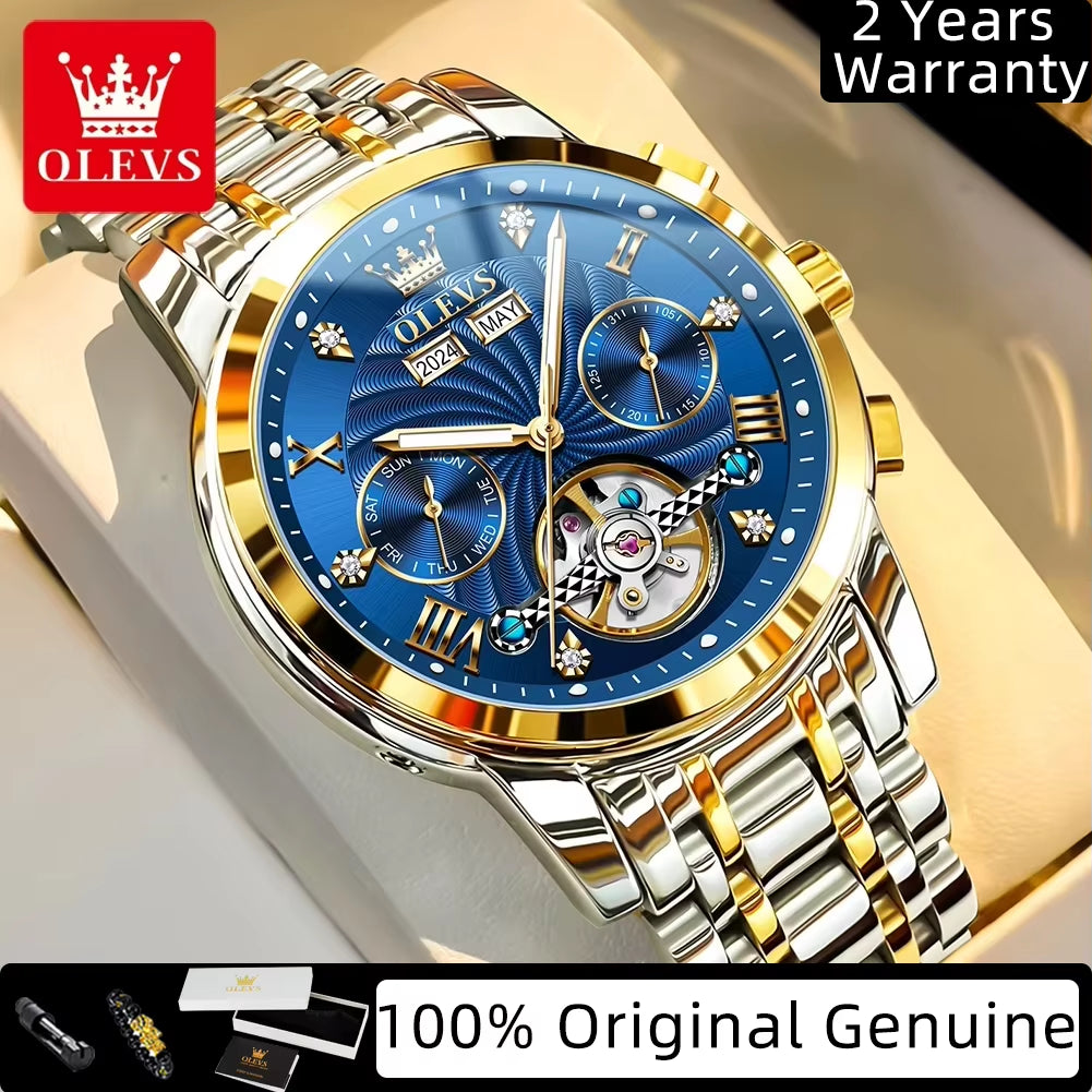 New Men'S Watches Waterproof Luminous Automatic Mechanical Watch for Man Original Luxury Skeleton Flywheel Male Watch 7088