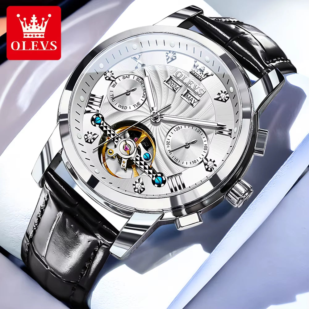 New Men'S Watches Waterproof Luminous Automatic Mechanical Watch for Man Original Luxury Skeleton Flywheel Male Watch 7088